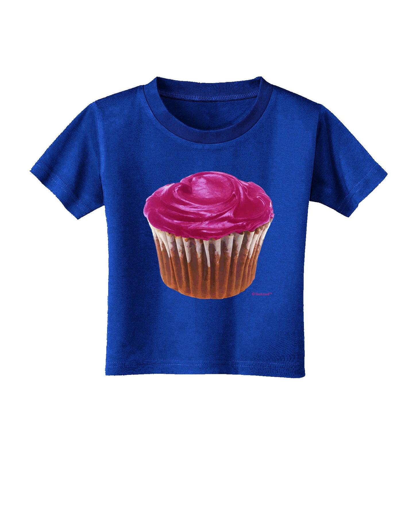 Giant Bright Pink Cupcake Toddler T-Shirt Dark by TooLoud-Toddler T-Shirt-TooLoud-Royal-Blue-2T-Davson Sales