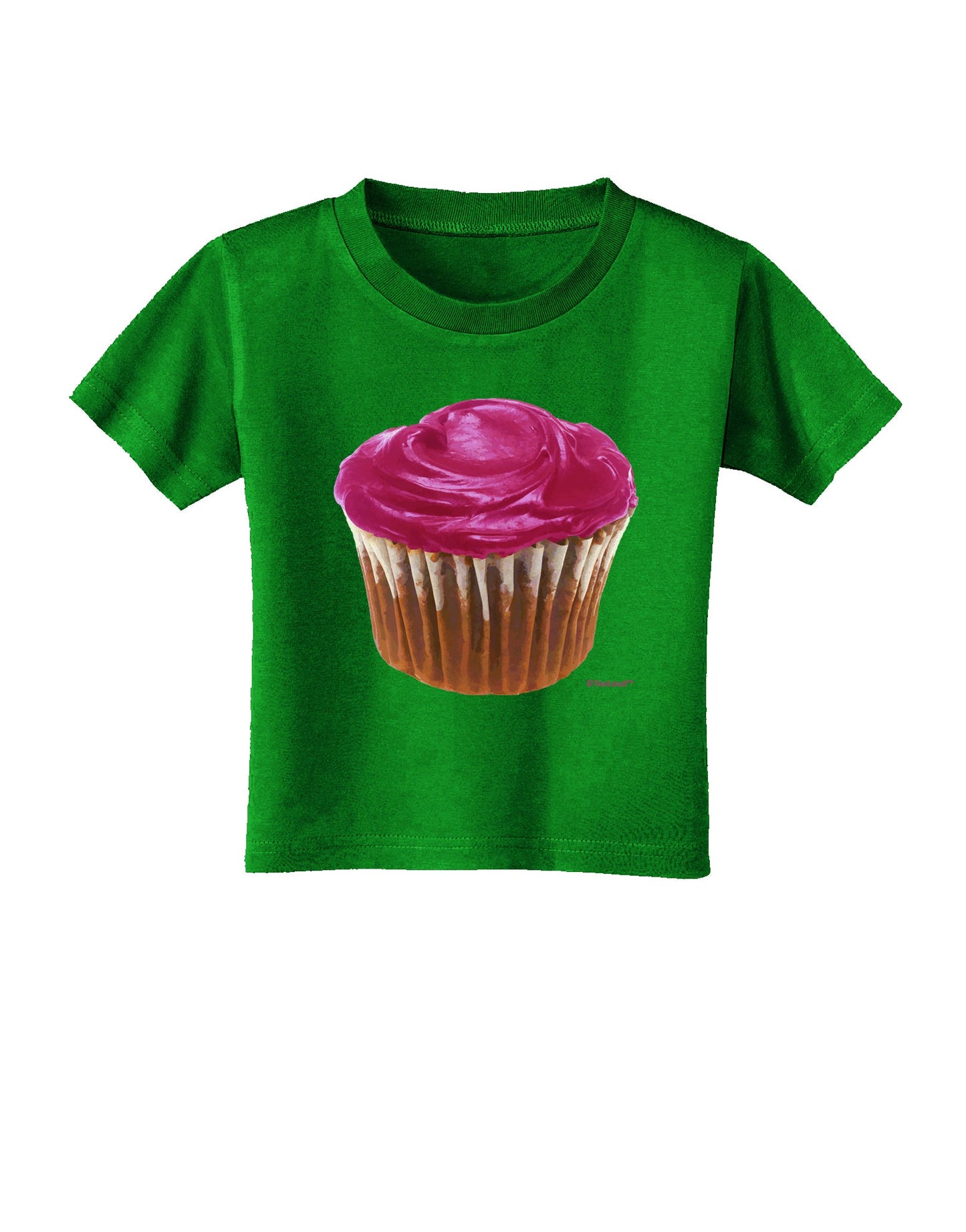Giant Bright Pink Cupcake Toddler T-Shirt Dark by TooLoud-Toddler T-Shirt-TooLoud-Clover-Green-2T-Davson Sales