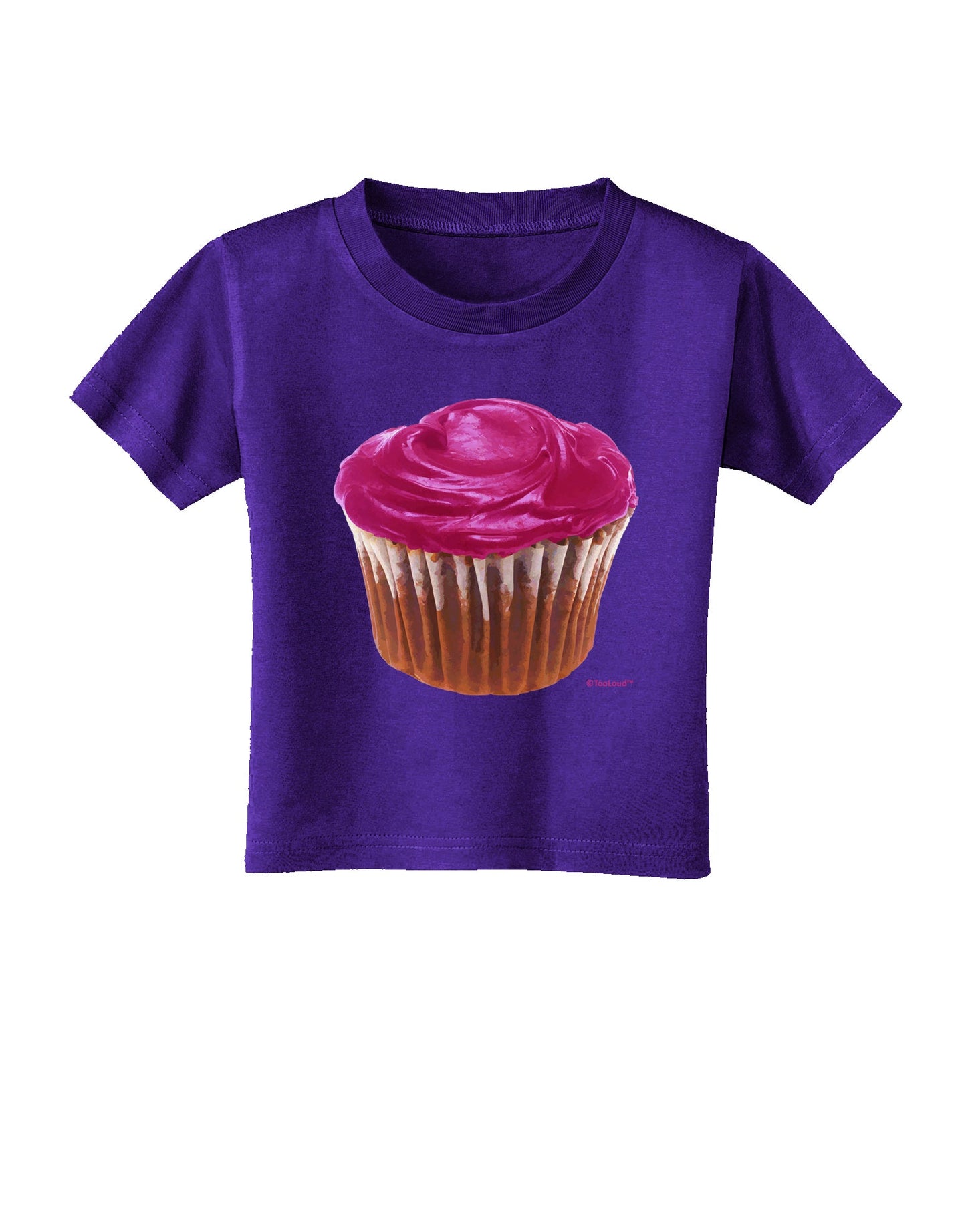 Giant Bright Pink Cupcake Toddler T-Shirt Dark by TooLoud-Toddler T-Shirt-TooLoud-Purple-2T-Davson Sales
