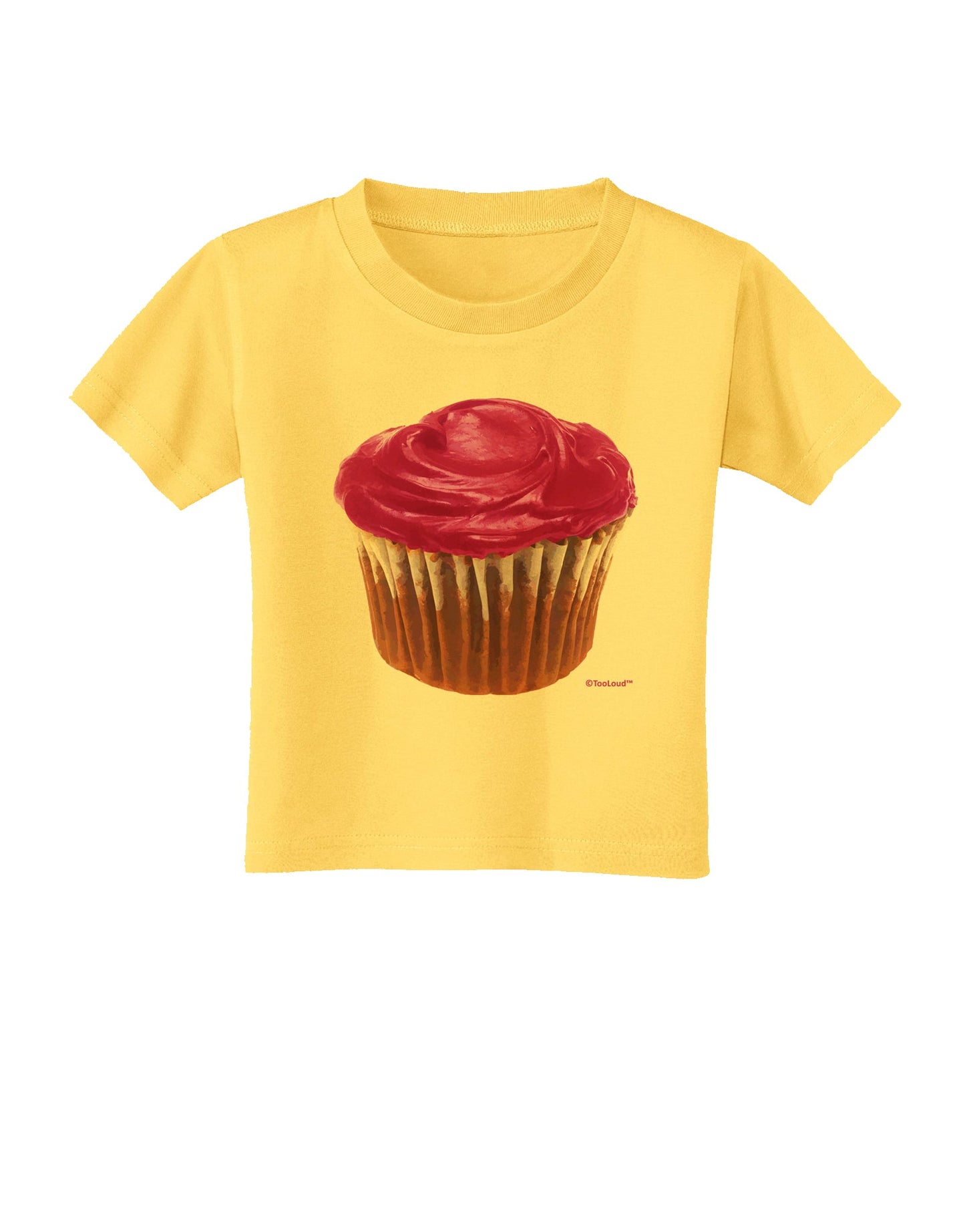 Giant Bright Pink Cupcake Toddler T-Shirt by TooLoud-Toddler T-Shirt-TooLoud-Yellow-2T-Davson Sales