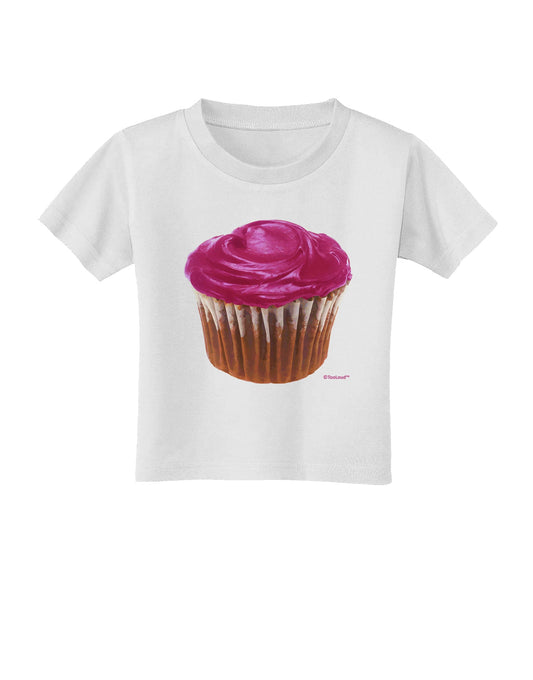 Giant Bright Pink Cupcake Toddler T-Shirt by TooLoud-Toddler T-Shirt-TooLoud-White-2T-Davson Sales