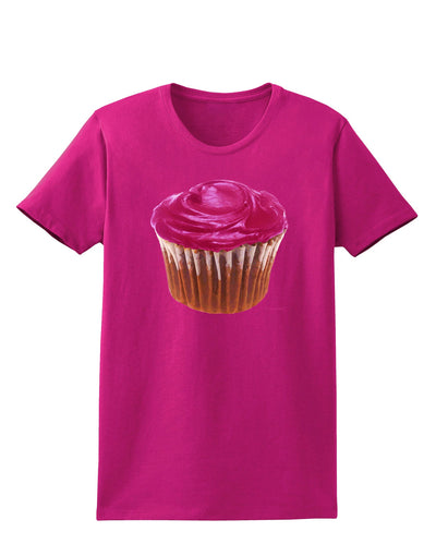 Giant Bright Pink Cupcake Womens Dark T-Shirt by TooLoud-Womens T-Shirt-TooLoud-Hot-Pink-Small-Davson Sales