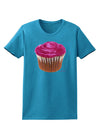 Giant Bright Pink Cupcake Womens Dark T-Shirt by TooLoud-Womens T-Shirt-TooLoud-Turquoise-X-Small-Davson Sales