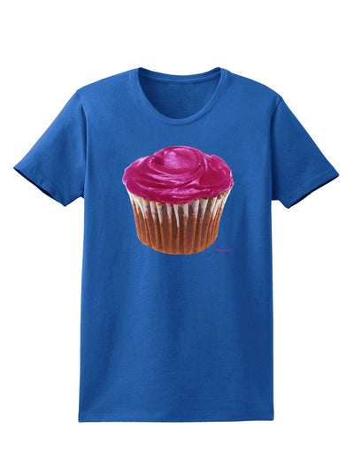 Giant Bright Pink Cupcake Womens Dark T-Shirt by TooLoud-Womens T-Shirt-TooLoud-Royal-Blue-X-Small-Davson Sales