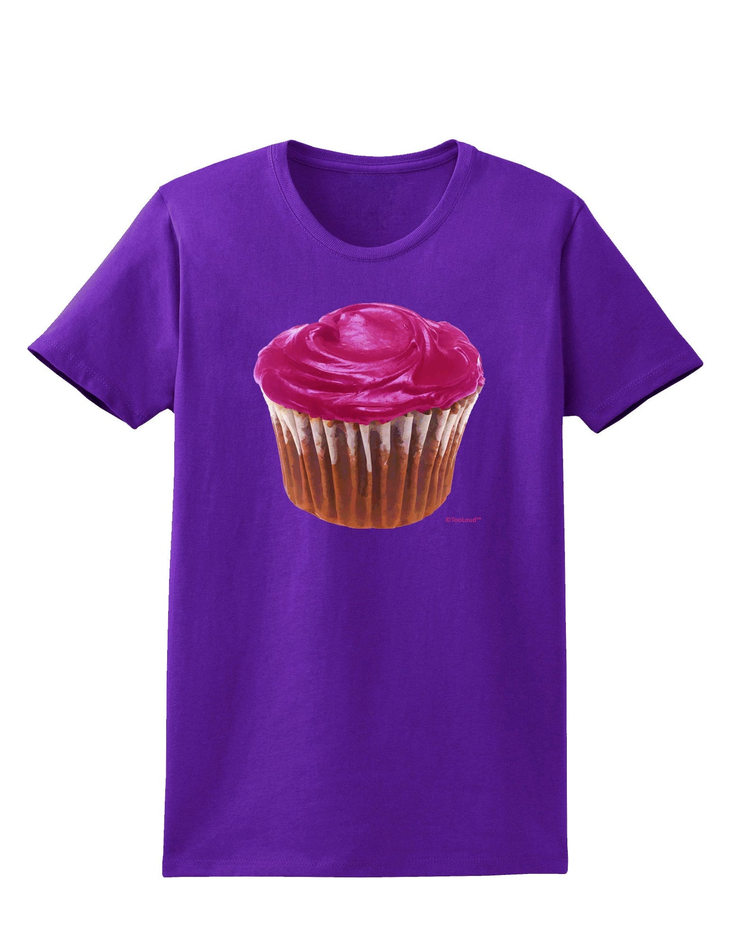Giant Bright Pink Cupcake Womens Dark T-Shirt by TooLoud-Womens T-Shirt-TooLoud-Purple-X-Small-Davson Sales