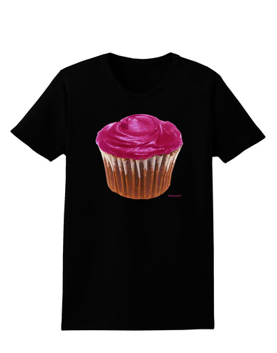 Giant Bright Pink Cupcake Womens Dark T-Shirt by TooLoud-Womens T-Shirt-TooLoud-Black-X-Small-Davson Sales