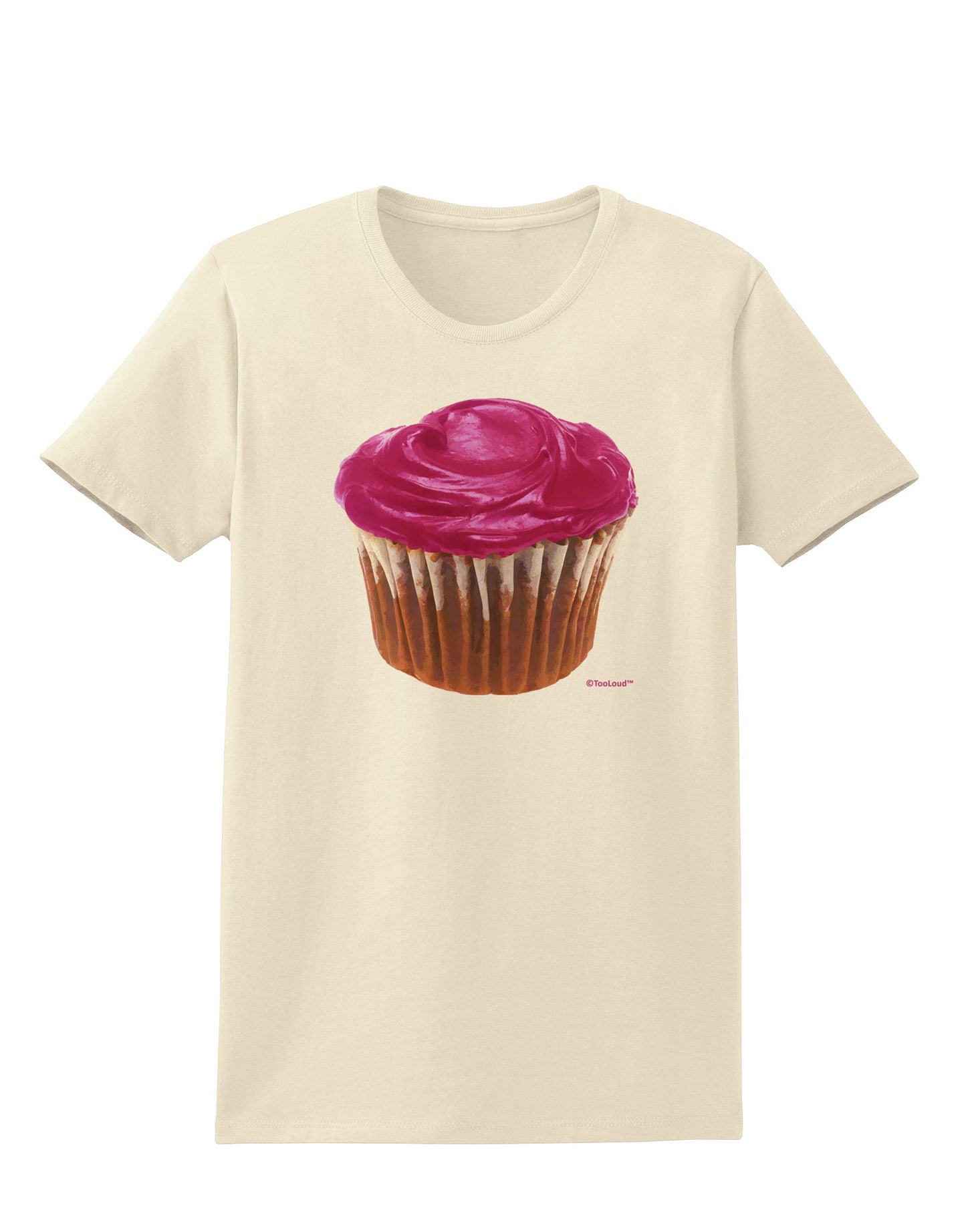 Giant Bright Pink Cupcake Womens T-Shirt by TooLoud-TooLoud-Natural-X-Small-Davson Sales
