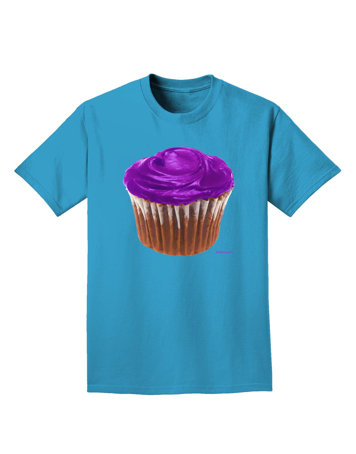 Giant Bright Purple Cupcake Adult Dark T-Shirt by TooLoud-Mens T-Shirt-TooLoud-Turquoise-Small-Davson Sales