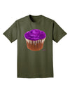 Giant Bright Purple Cupcake Adult Dark T-Shirt by TooLoud-Mens T-Shirt-TooLoud-Military-Green-Small-Davson Sales