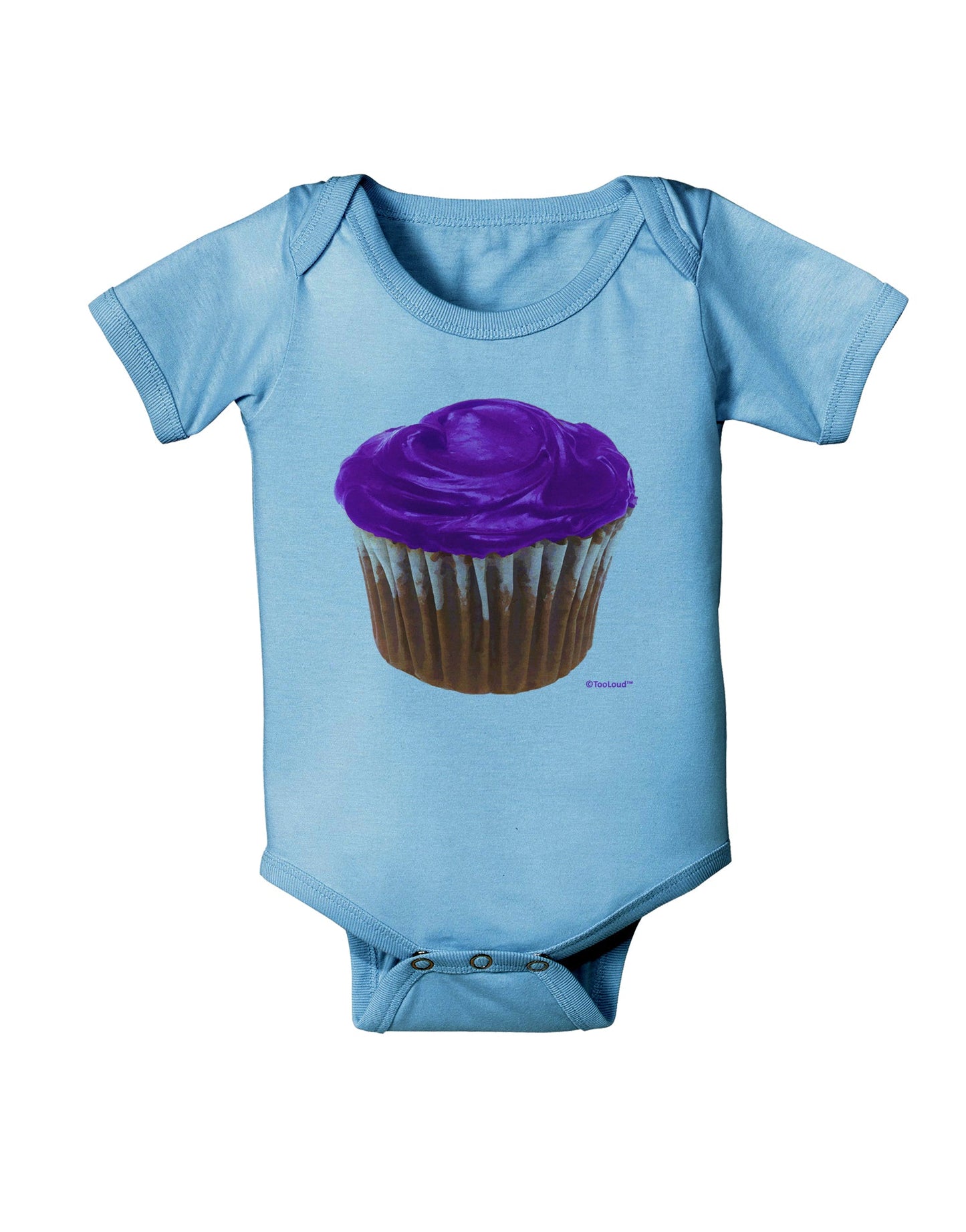 Giant Bright Purple Cupcake Baby Romper Bodysuit by TooLoud-Baby Romper-TooLoud-Light-Blue-06-Months-Davson Sales