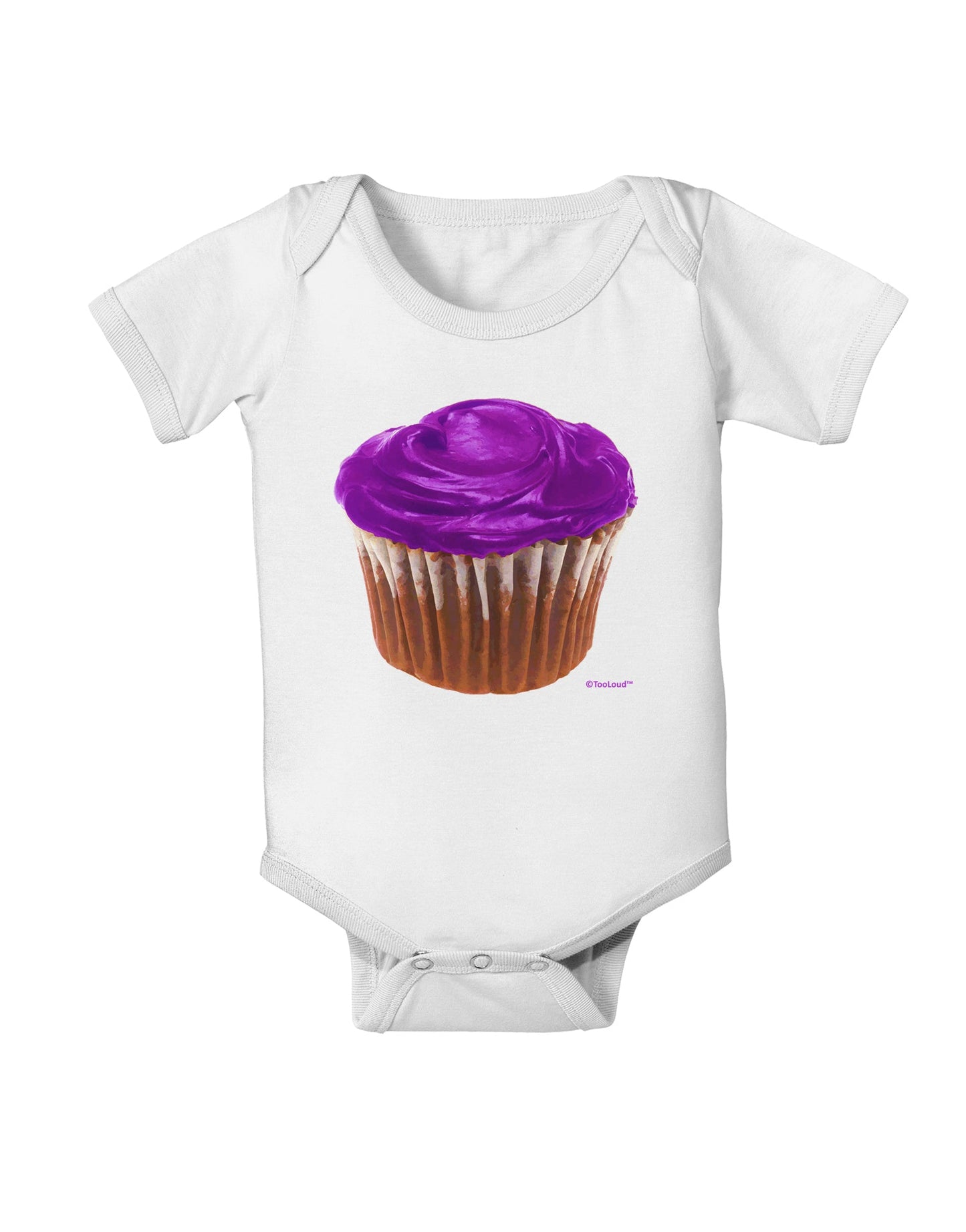 Giant Bright Purple Cupcake Baby Romper Bodysuit by TooLoud-Baby Romper-TooLoud-White-06-Months-Davson Sales