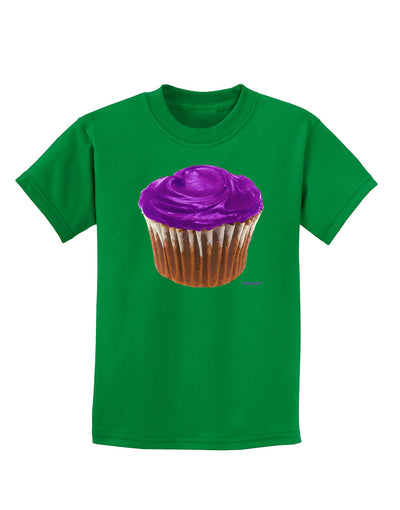 Giant Bright Purple Cupcake Childrens Dark T-Shirt by TooLoud-Childrens T-Shirt-TooLoud-Kelly-Green-X-Small-Davson Sales