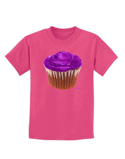 Giant Bright Purple Cupcake Childrens Dark T-Shirt by TooLoud-Childrens T-Shirt-TooLoud-Sangria-X-Small-Davson Sales