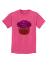 Giant Bright Purple Cupcake Childrens T-Shirt by TooLoud-Childrens T-Shirt-TooLoud-Sangria-X-Small-Davson Sales