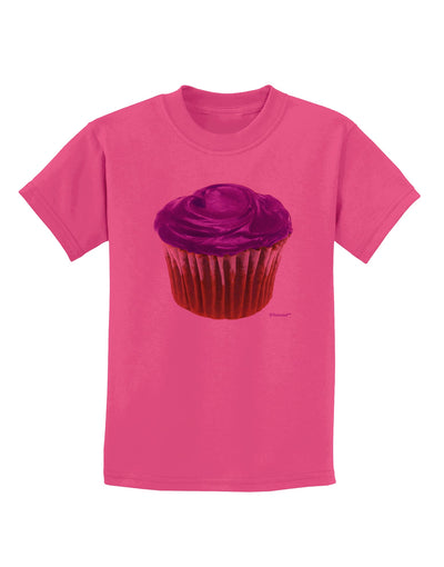 Giant Bright Purple Cupcake Childrens T-Shirt by TooLoud-Childrens T-Shirt-TooLoud-Sangria-X-Small-Davson Sales