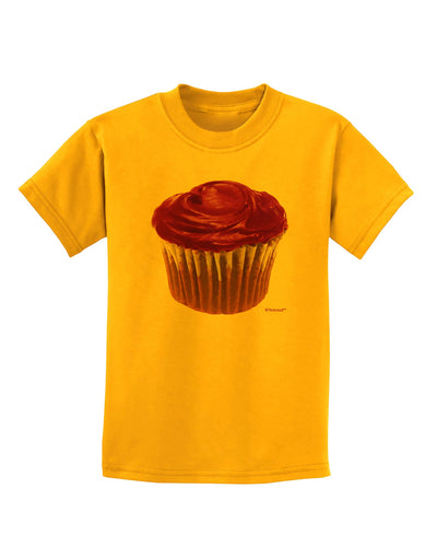 Giant Bright Purple Cupcake Childrens T-Shirt by TooLoud-Childrens T-Shirt-TooLoud-Gold-X-Small-Davson Sales