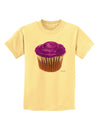 Giant Bright Purple Cupcake Childrens T-Shirt by TooLoud-Childrens T-Shirt-TooLoud-Daffodil-Yellow-X-Small-Davson Sales