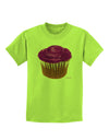 Giant Bright Purple Cupcake Childrens T-Shirt by TooLoud-Childrens T-Shirt-TooLoud-Lime-Green-X-Small-Davson Sales