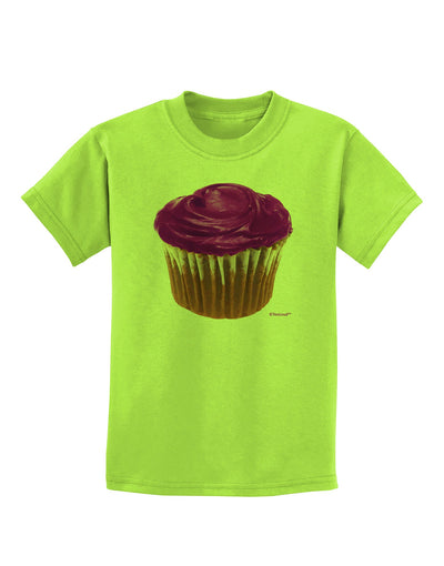 Giant Bright Purple Cupcake Childrens T-Shirt by TooLoud-Childrens T-Shirt-TooLoud-Lime-Green-X-Small-Davson Sales