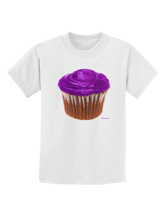 Giant Bright Purple Cupcake Childrens T-Shirt by TooLoud-Childrens T-Shirt-TooLoud-White-X-Small-Davson Sales