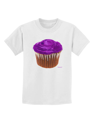 Giant Bright Purple Cupcake Childrens T-Shirt by TooLoud-Childrens T-Shirt-TooLoud-White-X-Small-Davson Sales