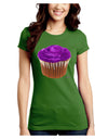 Giant Bright Purple Cupcake Juniors Crew Dark T-Shirt by TooLoud-T-Shirts Juniors Tops-TooLoud-Kiwi-Green-Juniors Fitted X-Small-Davson Sales