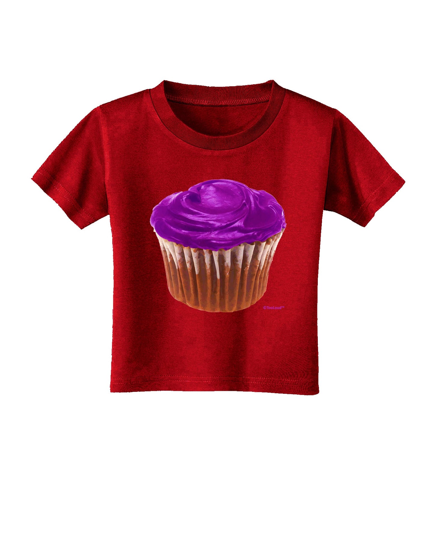 Giant Bright Purple Cupcake Toddler T-Shirt Dark by TooLoud-Toddler T-Shirt-TooLoud-Red-2T-Davson Sales