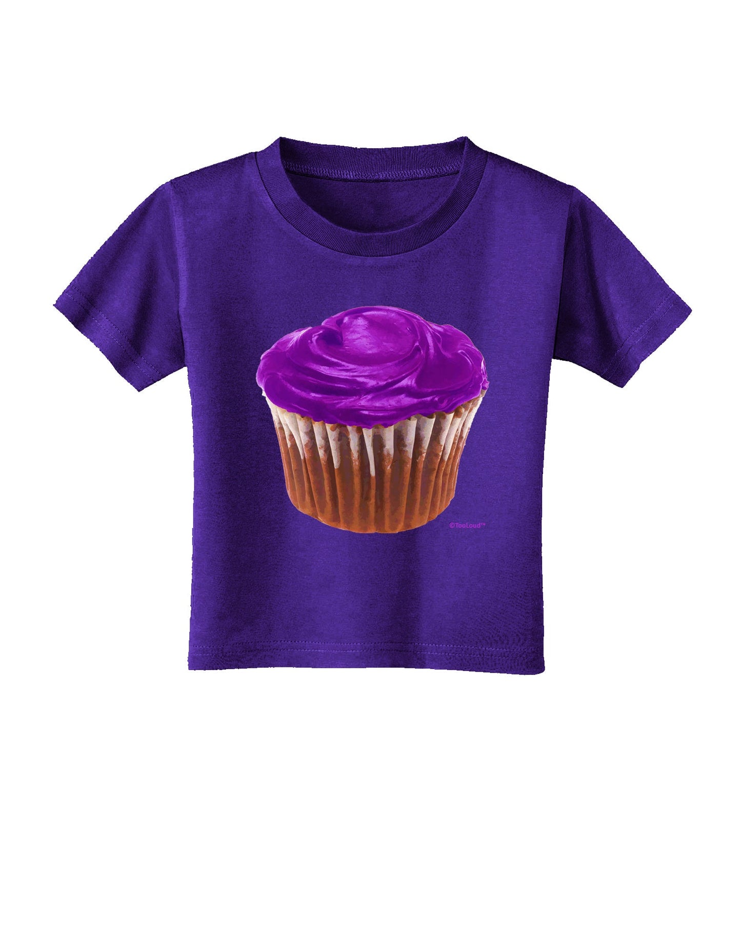 Giant Bright Purple Cupcake Toddler T-Shirt Dark by TooLoud-Toddler T-Shirt-TooLoud-Purple-2T-Davson Sales