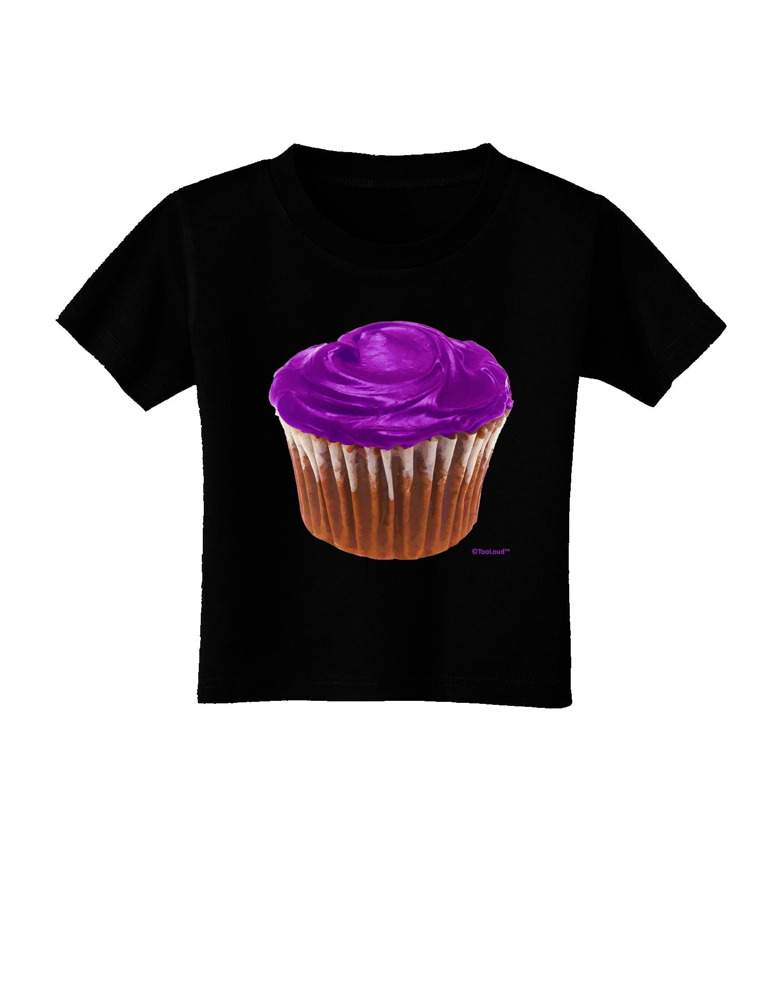 Giant Bright Purple Cupcake Toddler T-Shirt Dark by TooLoud-Toddler T-Shirt-TooLoud-Black-2T-Davson Sales