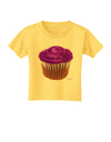 Giant Bright Purple Cupcake Toddler T-Shirt by TooLoud-Toddler T-Shirt-TooLoud-Yellow-2T-Davson Sales