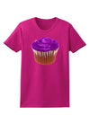 Giant Bright Purple Cupcake Womens Dark T-Shirt by TooLoud-Womens T-Shirt-TooLoud-Hot-Pink-Small-Davson Sales