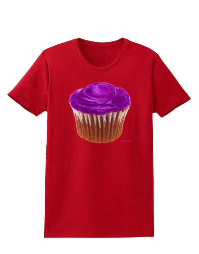 Giant Bright Purple Cupcake Womens Dark T-Shirt by TooLoud-Womens T-Shirt-TooLoud-Red-X-Small-Davson Sales