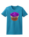 Giant Bright Purple Cupcake Womens Dark T-Shirt by TooLoud-Womens T-Shirt-TooLoud-Turquoise-X-Small-Davson Sales