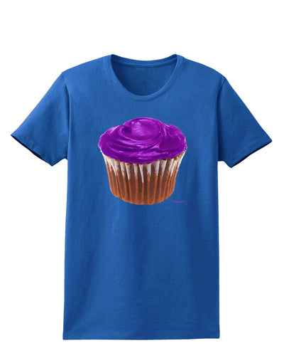 Giant Bright Purple Cupcake Womens Dark T-Shirt by TooLoud-Womens T-Shirt-TooLoud-Royal-Blue-X-Small-Davson Sales