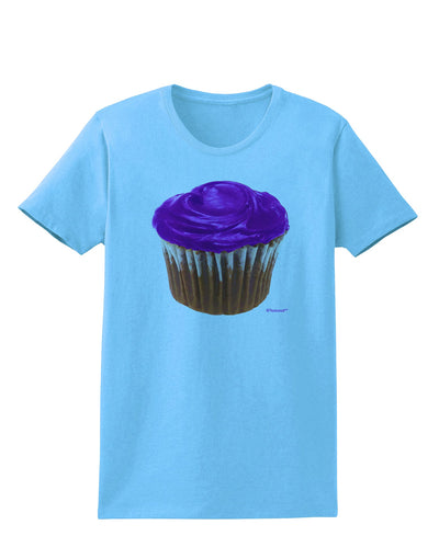 Giant Bright Purple Cupcake Womens T-Shirt by TooLoud-Womens T-Shirt-TooLoud-Aquatic-Blue-X-Small-Davson Sales