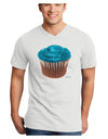 Giant Bright Turquoise Cupcake Adult V-Neck T-shirt by TooLoud-Mens V-Neck T-Shirt-TooLoud-White-Small-Davson Sales