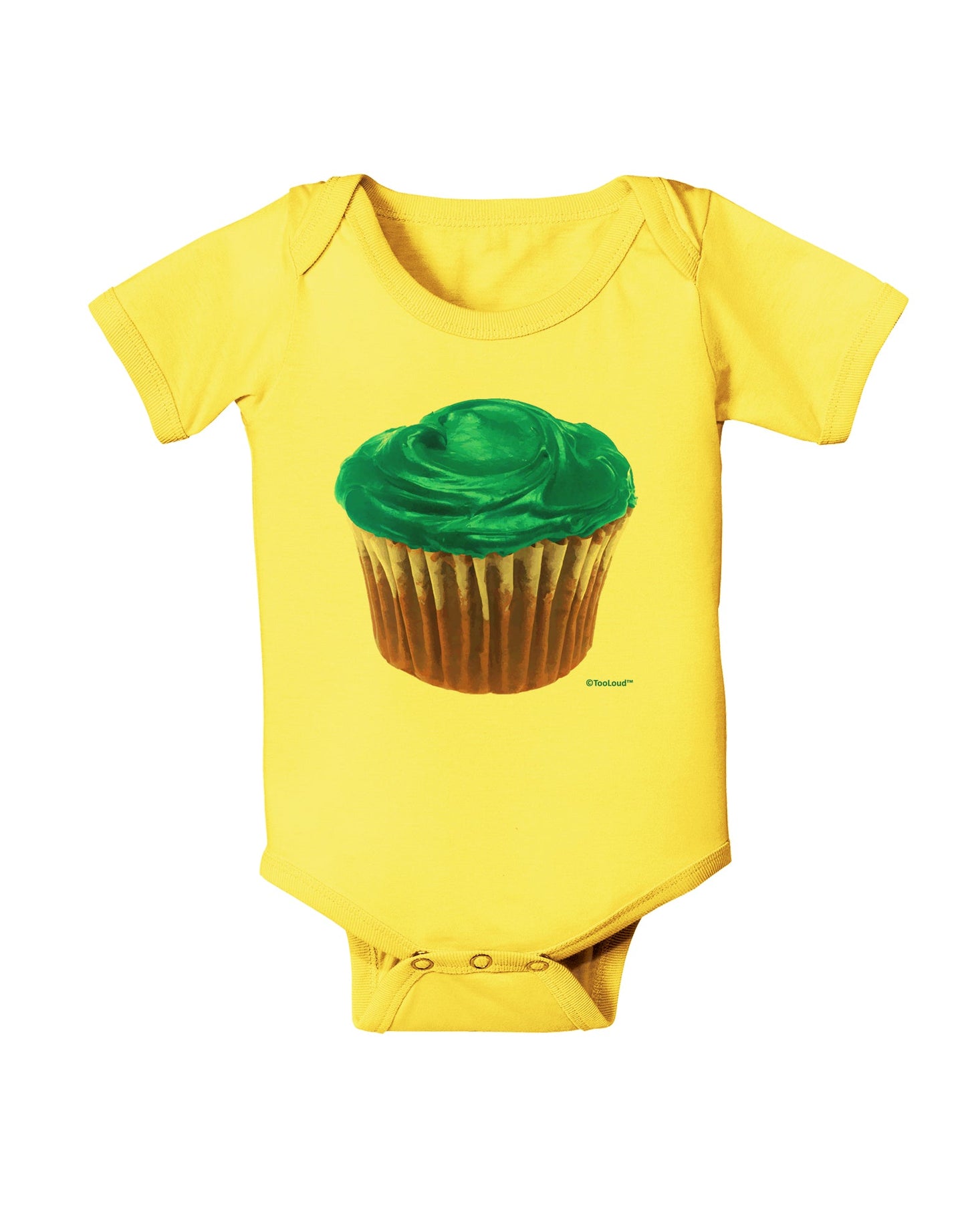 Giant Bright Turquoise Cupcake Baby Romper Bodysuit by TooLoud-TooLoud-Yellow-06-Months-Davson Sales