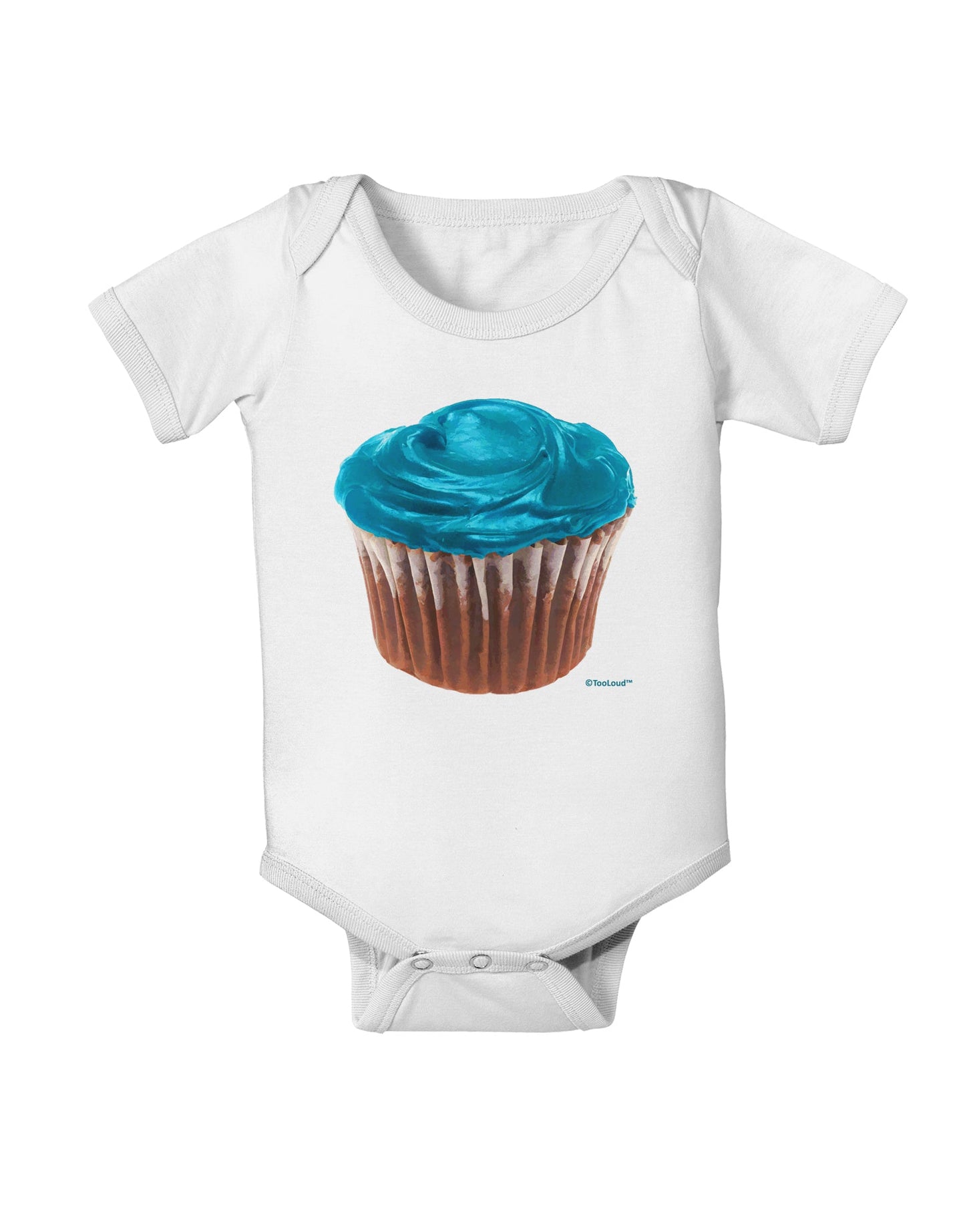 Giant Bright Turquoise Cupcake Baby Romper Bodysuit by TooLoud-TooLoud-White-06-Months-Davson Sales