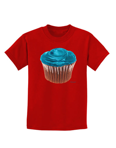 Giant Bright Turquoise Cupcake Childrens Dark T-Shirt by TooLoud-Childrens T-Shirt-TooLoud-Red-X-Small-Davson Sales