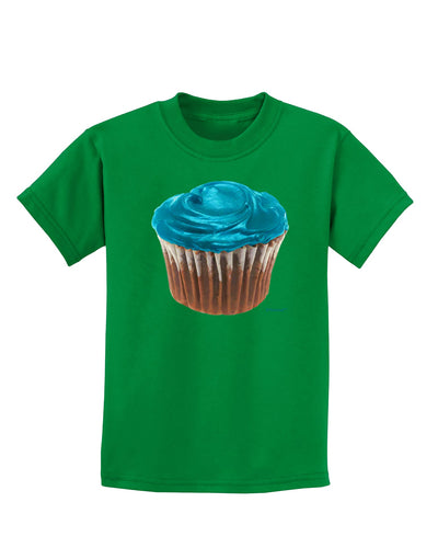 Giant Bright Turquoise Cupcake Childrens Dark T-Shirt by TooLoud-Childrens T-Shirt-TooLoud-Kelly-Green-X-Small-Davson Sales