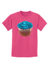 Giant Bright Turquoise Cupcake Childrens Dark T-Shirt by TooLoud-Childrens T-Shirt-TooLoud-Sangria-X-Small-Davson Sales