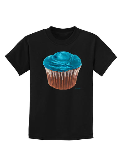 Giant Bright Turquoise Cupcake Childrens Dark T-Shirt by TooLoud-Childrens T-Shirt-TooLoud-Black-X-Small-Davson Sales