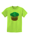 Giant Bright Turquoise Cupcake Childrens T-Shirt by TooLoud-Childrens T-Shirt-TooLoud-Lime-Green-X-Small-Davson Sales