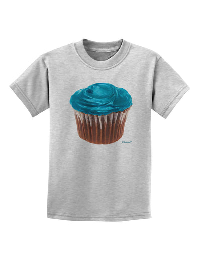 Giant Bright Turquoise Cupcake Childrens T-Shirt by TooLoud-Childrens T-Shirt-TooLoud-AshGray-X-Small-Davson Sales