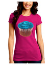 Giant Bright Turquoise Cupcake Juniors Crew Dark T-Shirt by TooLoud-T-Shirts Juniors Tops-TooLoud-Hot-Pink-Juniors Fitted Small-Davson Sales