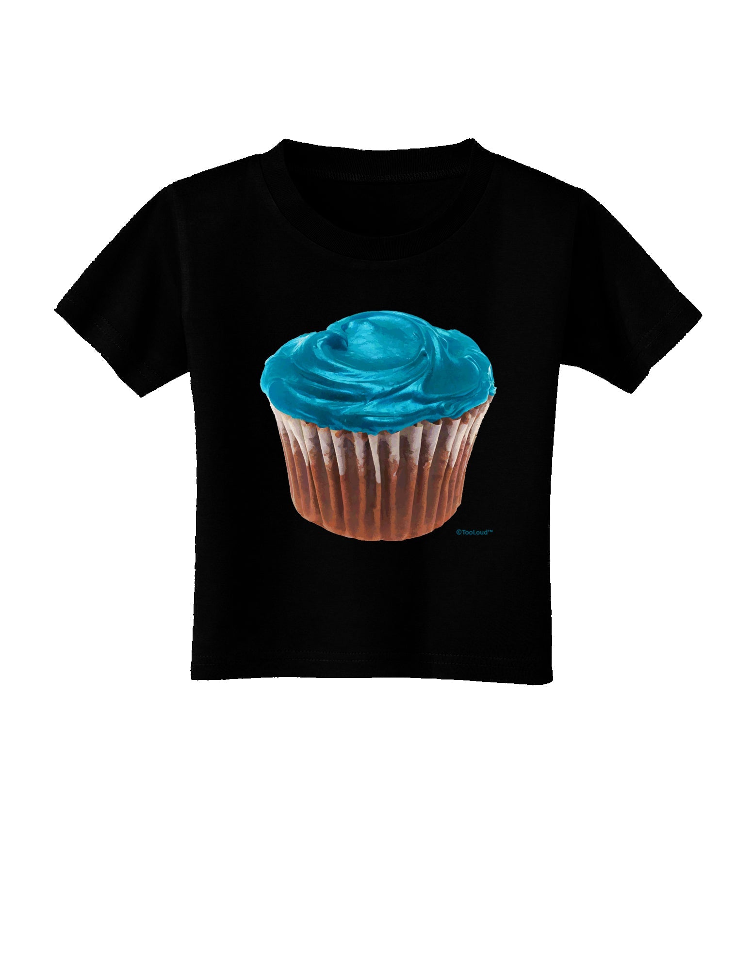Giant Bright Turquoise Cupcake Toddler T-Shirt Dark by TooLoud-Toddler T-Shirt-TooLoud-Black-2T-Davson Sales
