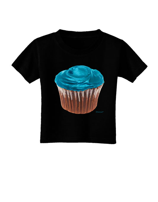 Giant Bright Turquoise Cupcake Toddler T-Shirt Dark by TooLoud-Toddler T-Shirt-TooLoud-Black-2T-Davson Sales