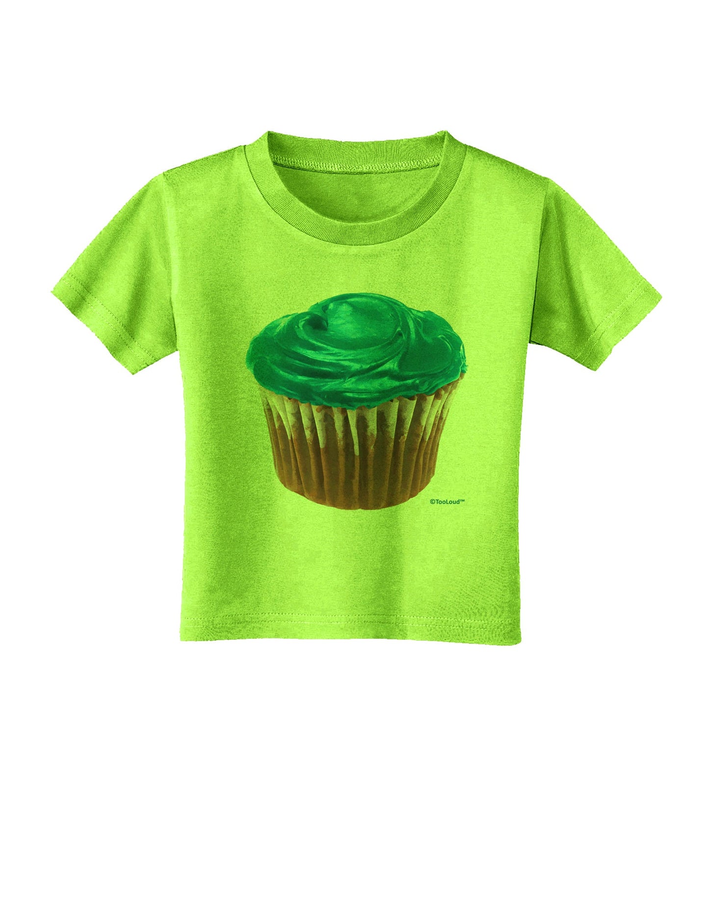 Giant Bright Turquoise Cupcake Toddler T-Shirt by TooLoud-Toddler T-Shirt-TooLoud-Lime-Green-2T-Davson Sales