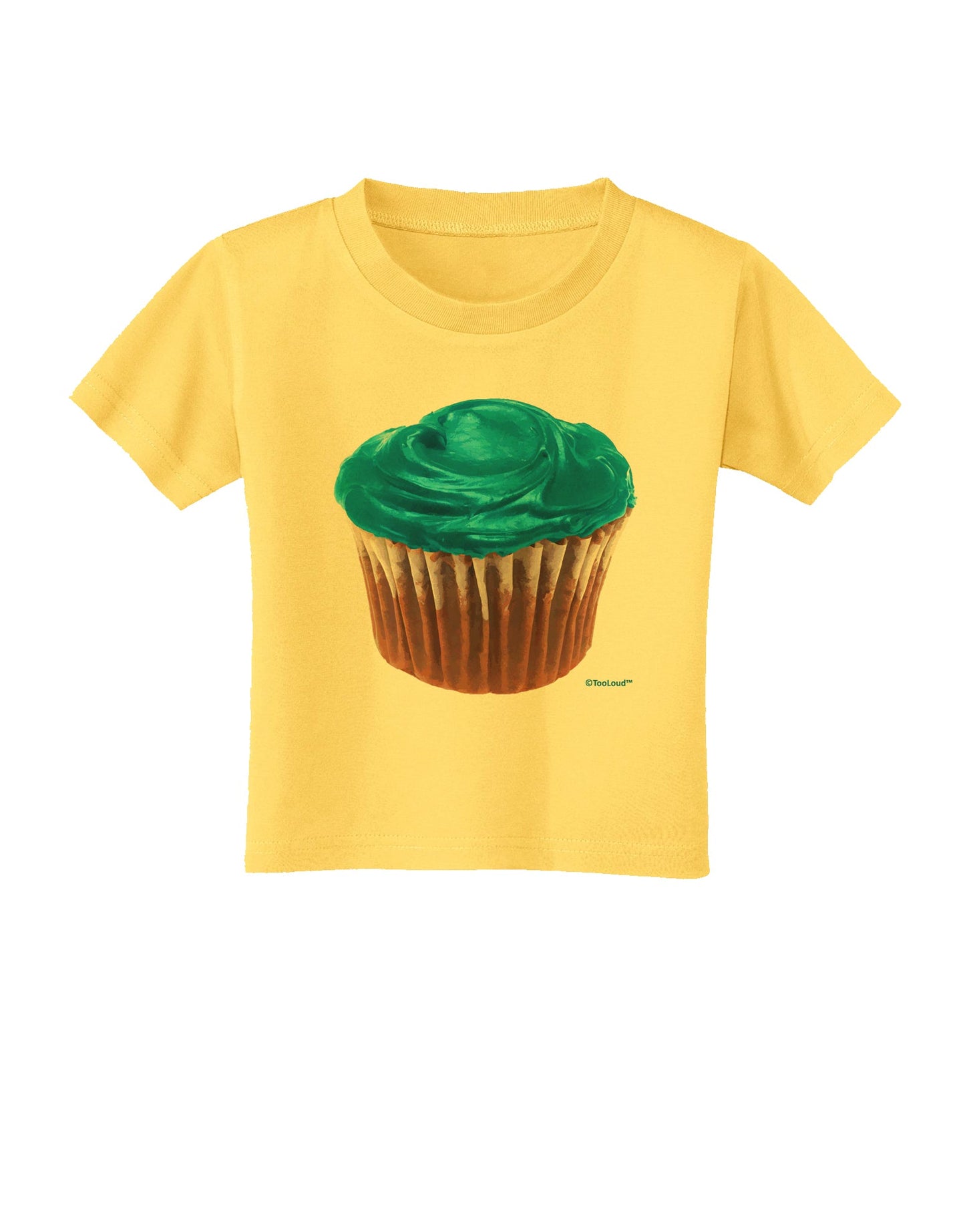Giant Bright Turquoise Cupcake Toddler T-Shirt by TooLoud-Toddler T-Shirt-TooLoud-Yellow-2T-Davson Sales