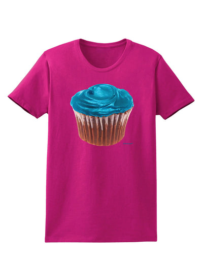 Giant Bright Turquoise Cupcake Womens Dark T-Shirt by TooLoud-Womens T-Shirt-TooLoud-Hot-Pink-Small-Davson Sales